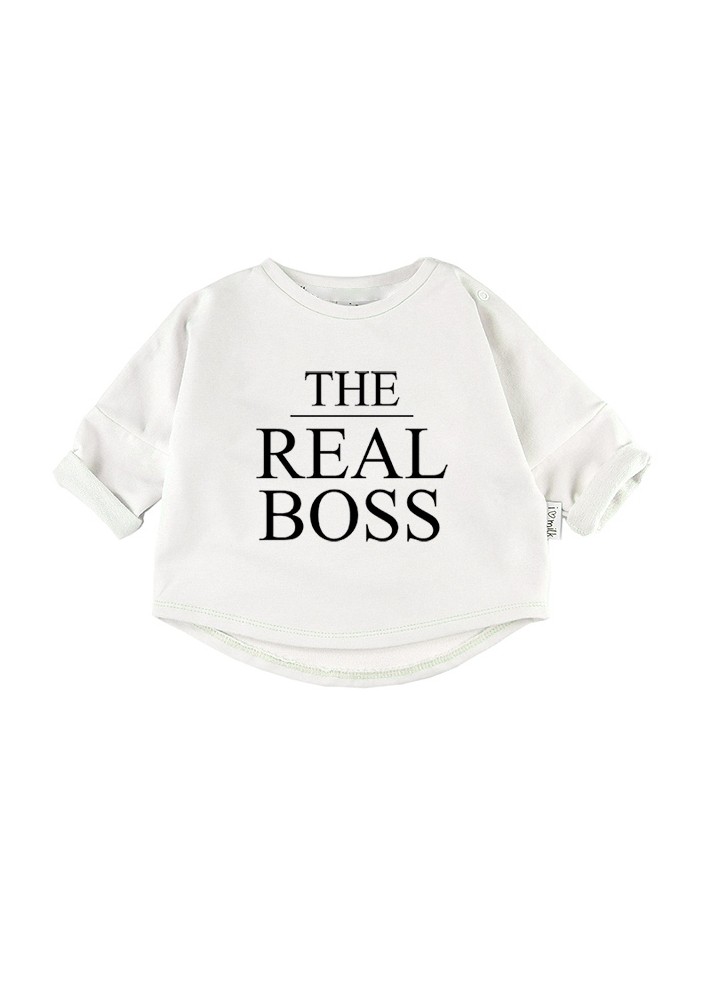 Bluza dziecięca "the real boss" Biała