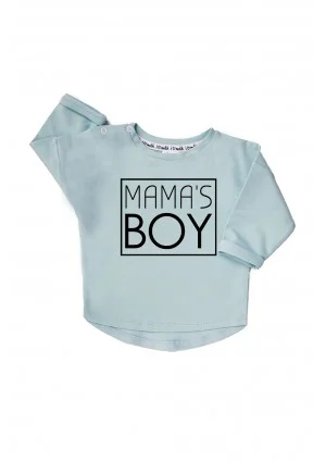 Light blue kids sweatshirt "mama's boy"