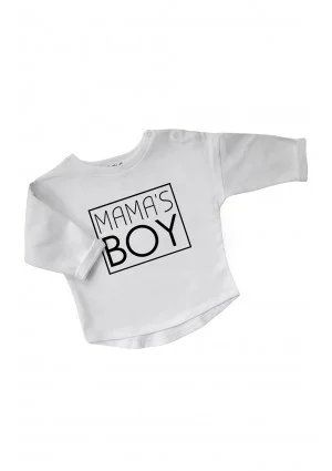 White kids sweatshirt "mama's boy"