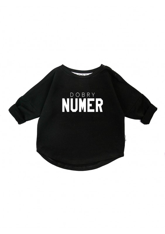 Black kid's "dobry numer" sweatshirt