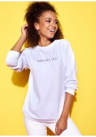 White "hashtag mumlife" sweatshirt