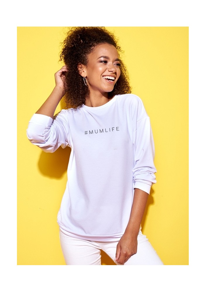 White "hashtag mumlife" sweatshirt