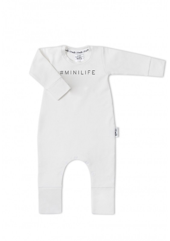 Rampers dziecięcy "hasztag minilife" Biały