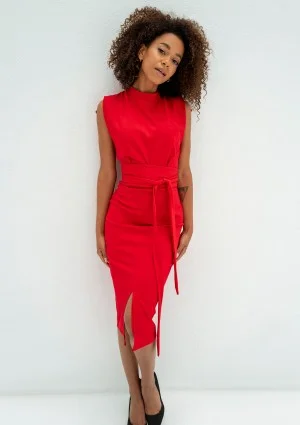 Gemma - Red midi dress