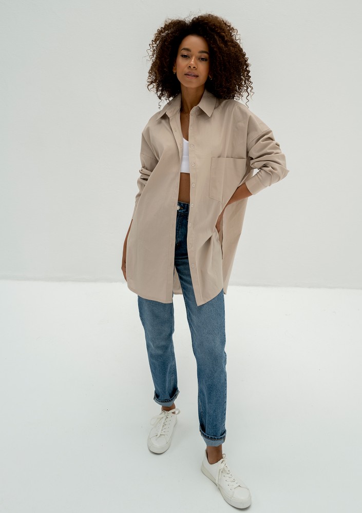 Venza - Beige oversize shirt