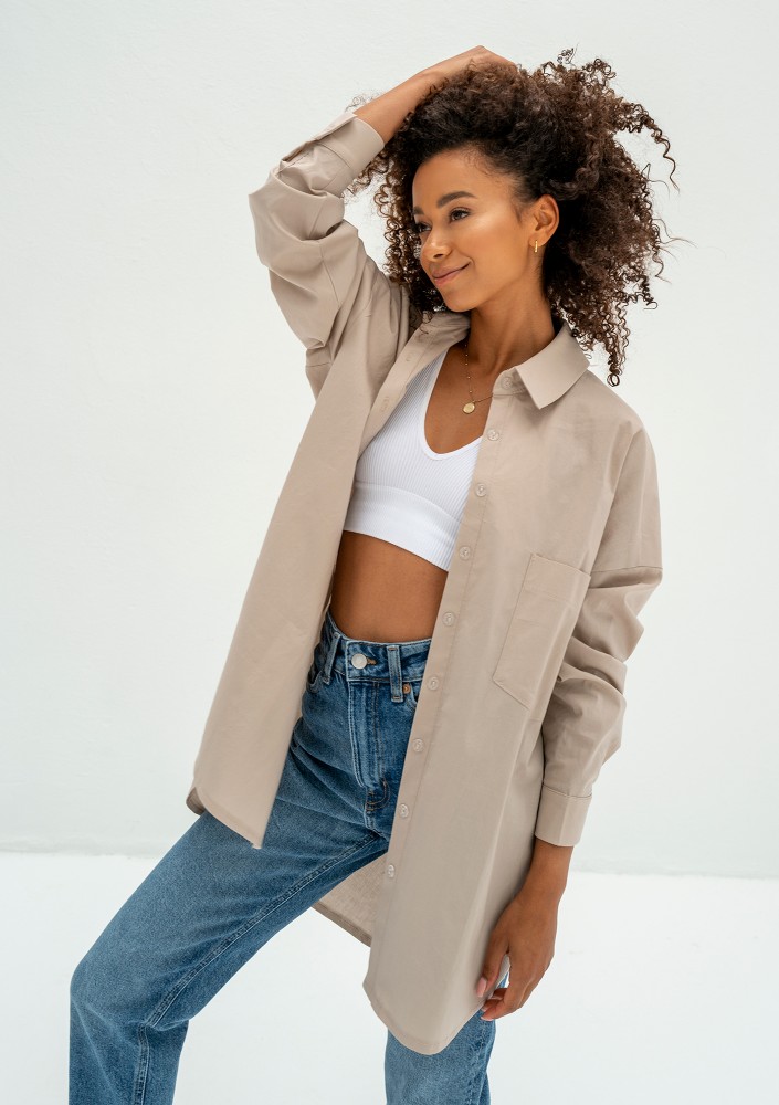 Venza - Beige oversize shirt