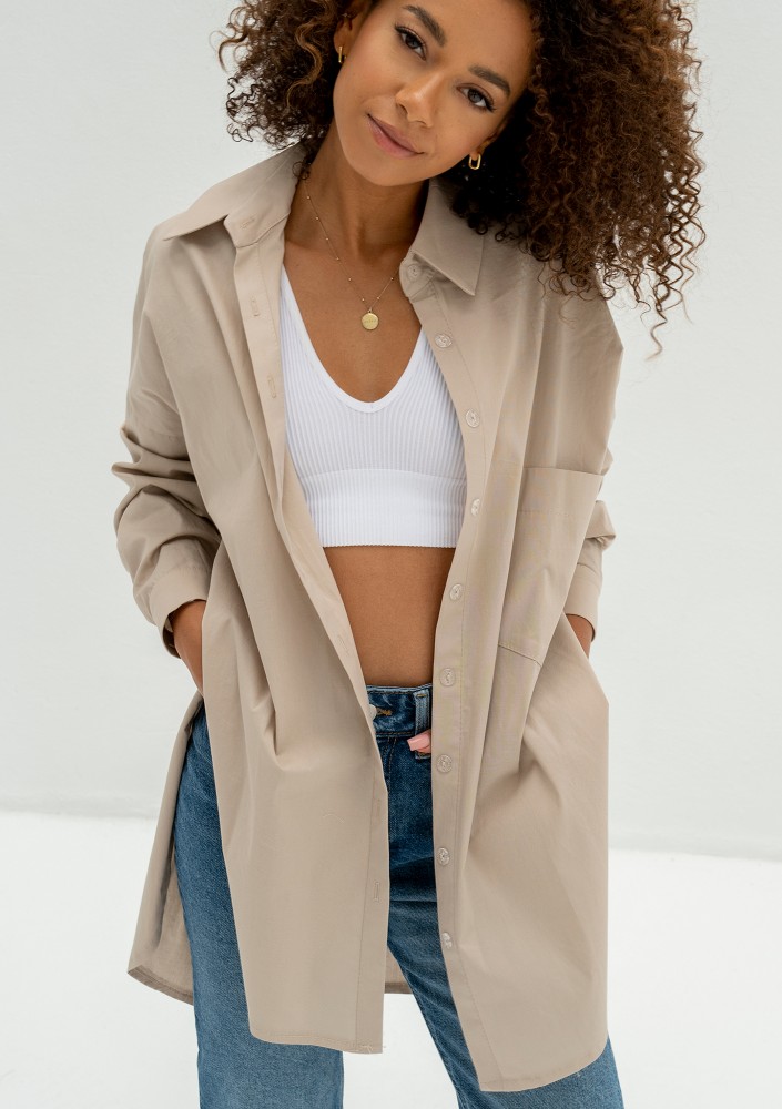Venza - Beige oversize shirt