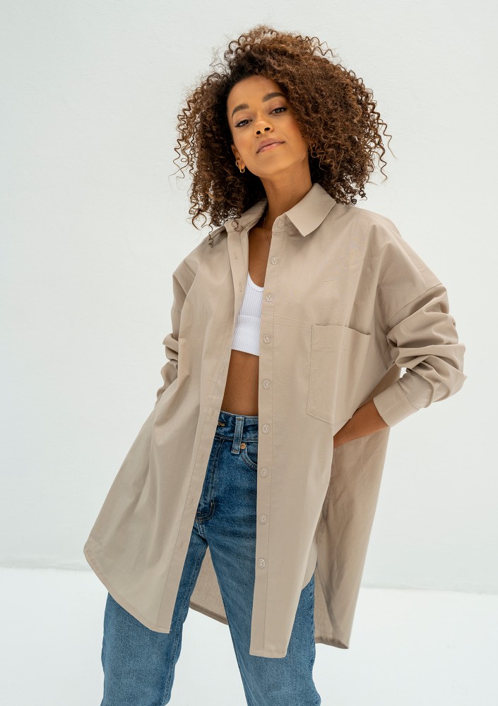 Venza - Beige oversize shirt