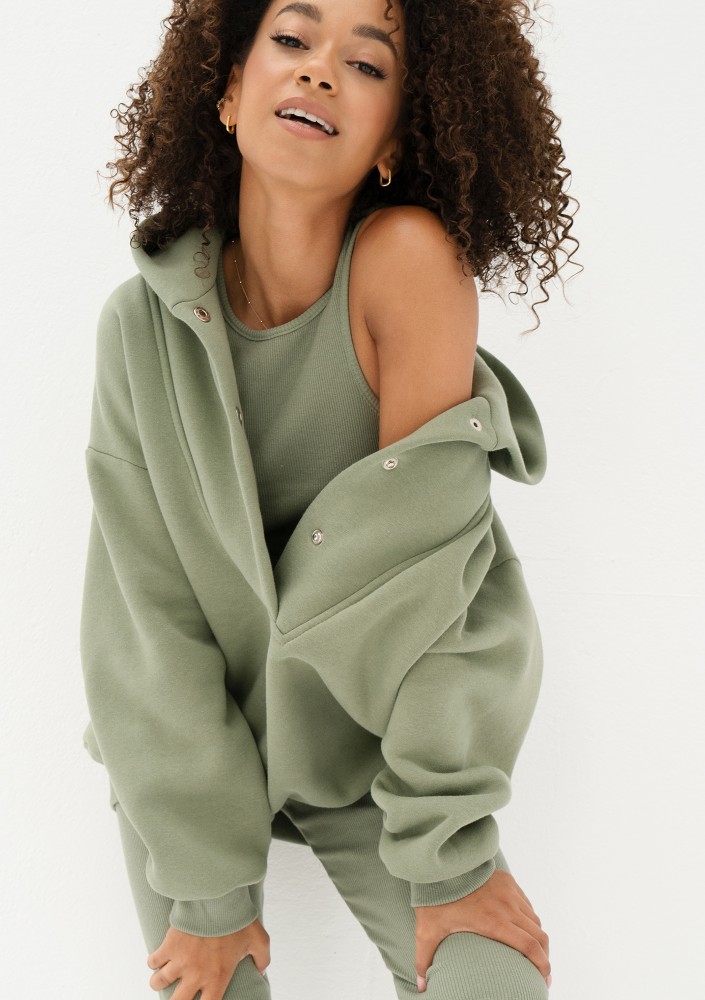 Hype - Olive green knitted short top