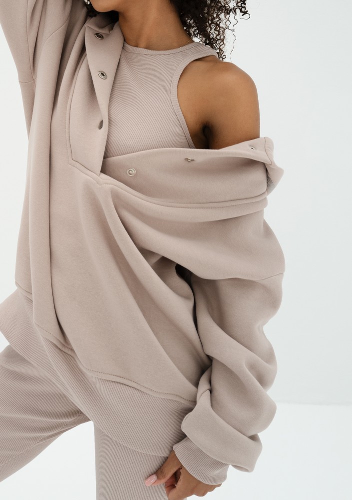 Hype - Beige knitted short top