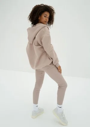 Raven - Beżowa bluza damska oversize z kapturem Simply Sand