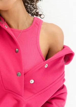 Hype - Top z prążkowanej dzianiny Magenta Pink