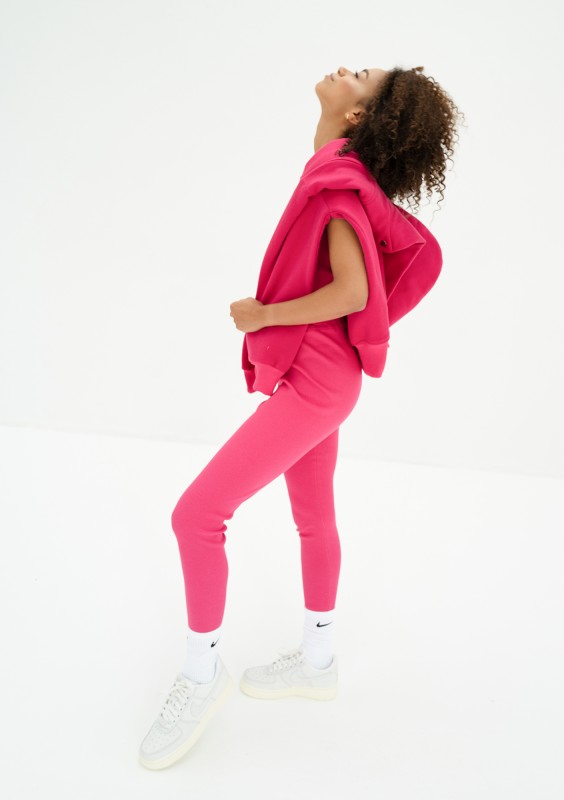 Hype - Magenta pink knitted legging