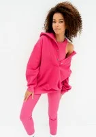 Raven - Bluza oversize z kapturem Magenta Pink