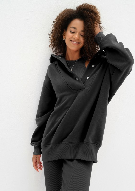 Raven - Black oversize hoodie