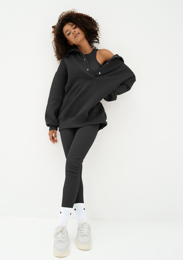 Raven - Black oversize hoodie