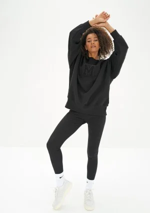 Vibe - Czarna bluza oversize z naszywką M