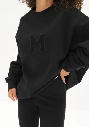 Vibe - Czarna bluza oversize z naszywką M
