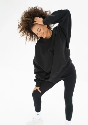 Vibe - Czarna bluza oversize z naszywką M