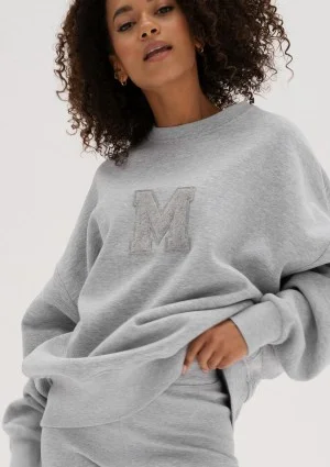 Vibe - Melange grey oversize sweatshirt "M logo"