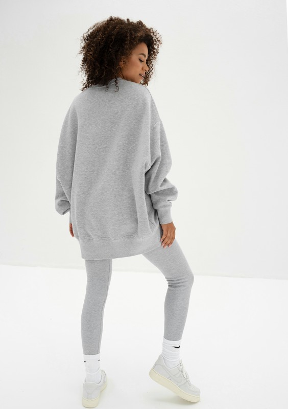 Vibe - Melange grey oversize sweatshirt "M logo"
