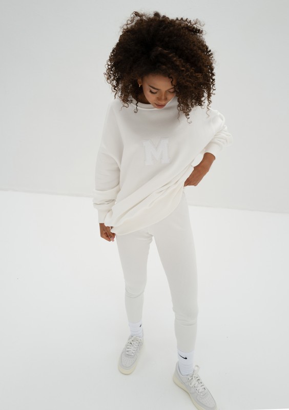Vibe - Bluza oversize z Logo M Ecru