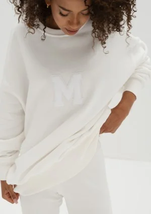 Vibe - Bluza oversize z Logo M Ecru