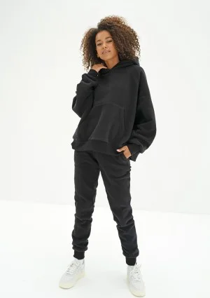 Mesh - Spodnie dresowe jogger z dzianiny soft Deep Black