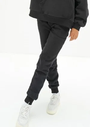 Mesh - Spodnie dresowe jogger z dzianiny soft Deep Black