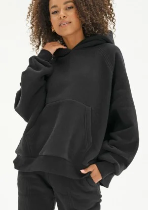 Mesh - Bluza kangurka oversize z dzianiny soft Deep Black