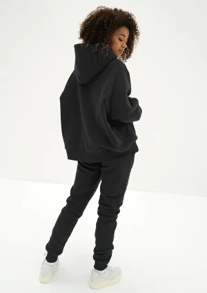 Mesh - Black oversize soft touch hoodie