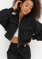 Loxy - Black cargo full zip sweatshirt