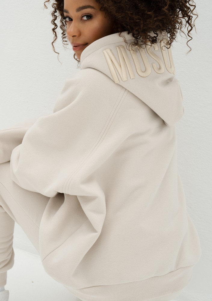 Mesh - Coconut white oversize soft touch hoodie