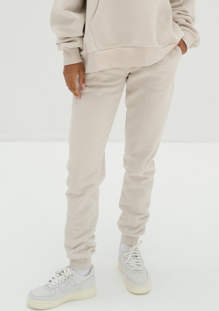 Mesh - Spodnie dresowe jogger z dzianiny soft Coconut