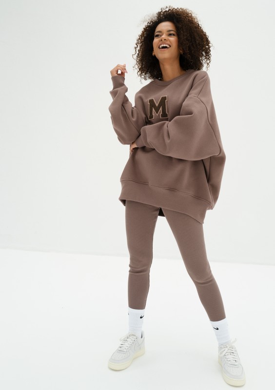 Vibe - Brązowa bluza oversize z Logo M 