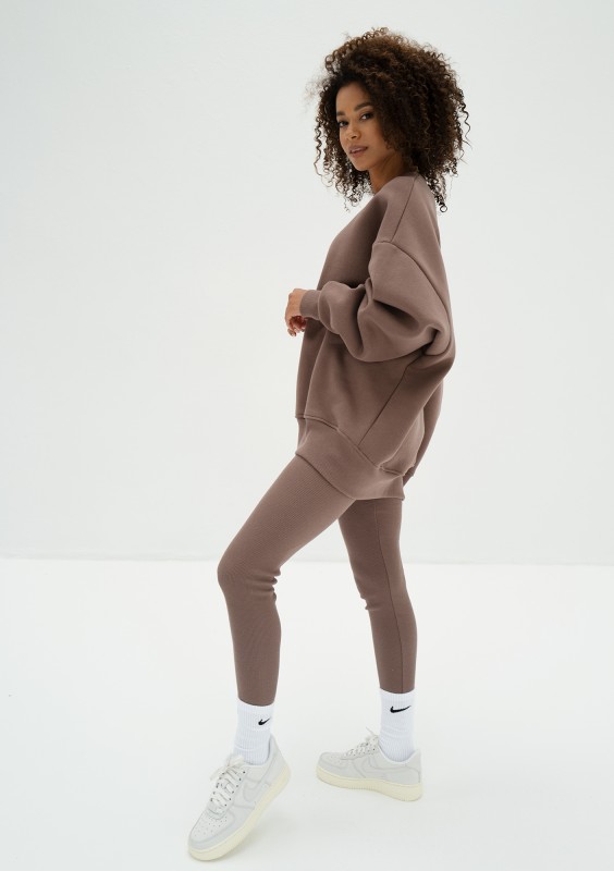 Vibe - Brązowa bluza oversize z Logo M 