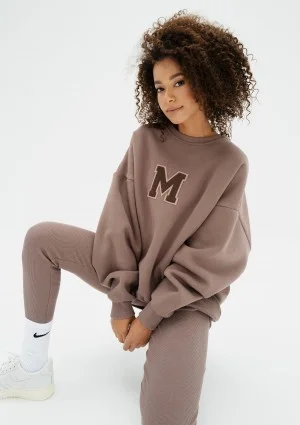 Vibe - Brown oversize sweatshirt "M logo"