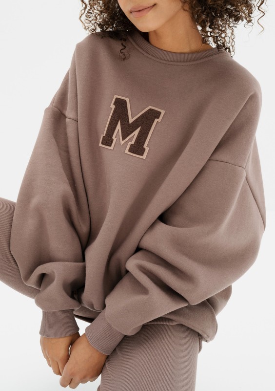 Vibe - Brown oversize sweatshirt "M logo"