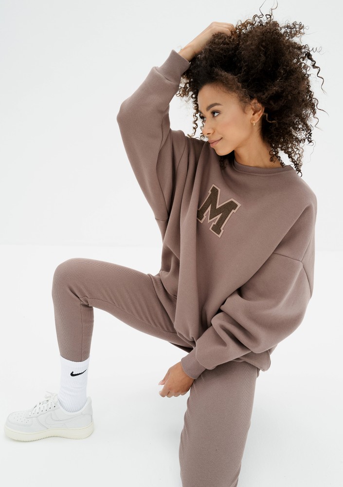 Vibe - Brązowa bluza oversize z Logo M 