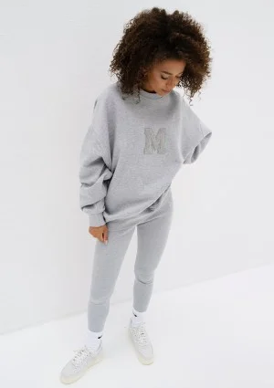 Vibe - Bluza oversize z Logo M Szary Melanż