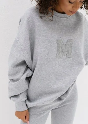 Vibe - Bluza oversize z Logo M Szary Melanż