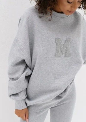 Vibe - Melange grey oversize sweatshirt "M logo"