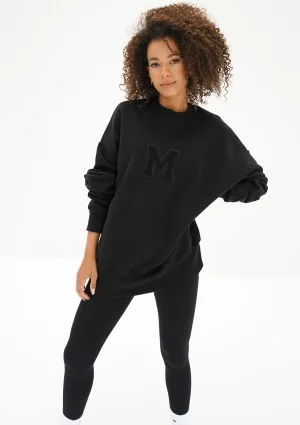 Vibe - Czarna bluza oversize z naszywką M