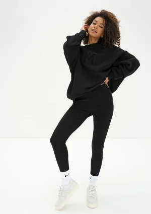Vibe - Czarna bluza oversize z naszywką M