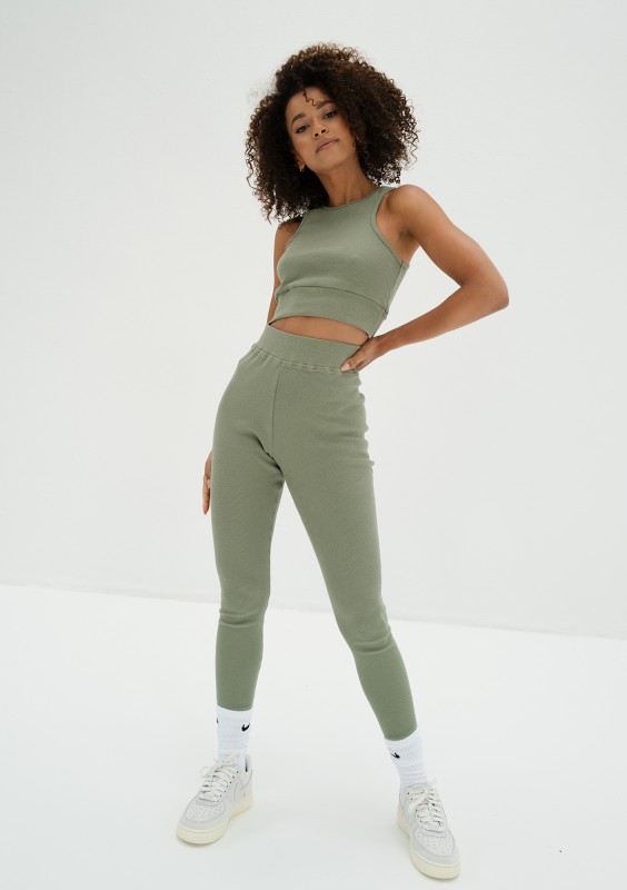 Hype - Olive green knitted legging