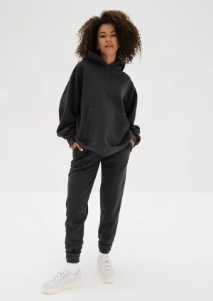 Mesh - Bluza kangurka oversize z dzianiny soft Graphite
