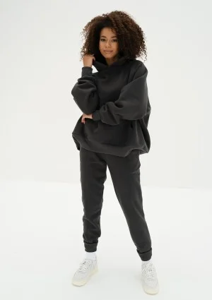 Mesh - Dark grey oversize soft touch hoodie