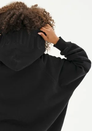 Mesh - Black oversize soft touch hoodie