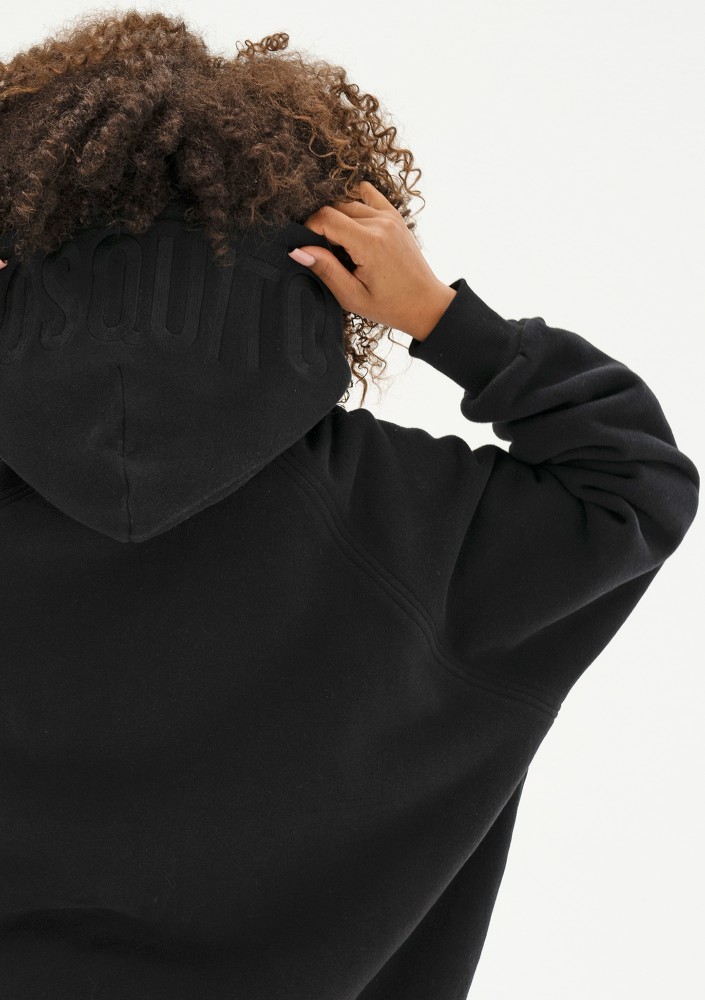 Mesh - Black oversize soft touch hoodie