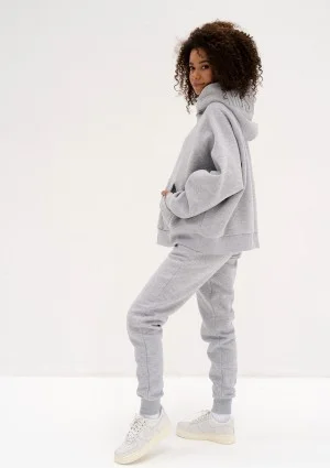 Mesh - Bluza kangurka oversize z dzianiny soft Light Melange